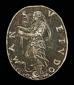 Gentleness Standing on a Serpent and Holding a Dove [reverse]