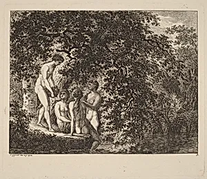 Girl Carrying a Basket of Fruit