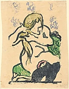 Girl Combing Her Hair