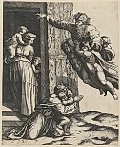 God Appearing to Noah by School of Marcantonio Raimondi, after Marcantonio Raimondi, after Raphael