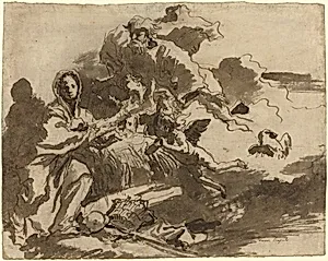 God the Father and Angels Adoring the Madonna and Child [recto] by Giovanni Domenico Tiepolo