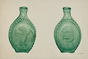 Green Glass Flask