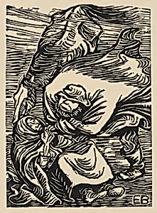 Gruppe im Sturm (Couple in a Storm) from Deutsche Graphiker der Gegenwart (German Printmakers of Our Time)