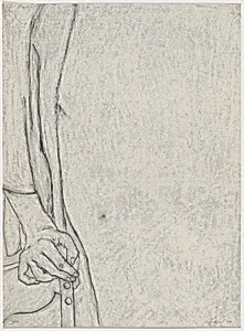 Hand on Chair from Partial Nude on White