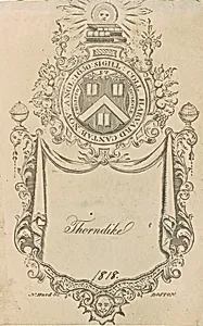 Harvard College Bookplate with the Christo et Ecclesiæ Seal