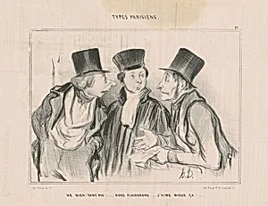 He bien! t'ant pis!...nous plaiderons. j'aime mieux ça... by Honoré Daumier