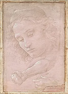 Head of a Youth Wearing a Cap; a Right Forearm with the Hand Clutching a Stone; and a Left Hand Holding a Drapery