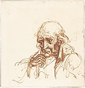 Head of an Old Man by British 19th Century