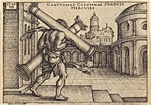 Hercules Carrying the Columns of Gades by Sebald Beham