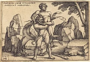 Hercules Killing Antaeus by Sebald Beham