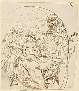 Holy Family with Saint Anne and Female Head in Profile