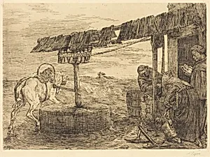 Horse-driven Mill (Le manege) by Alphonse Legros