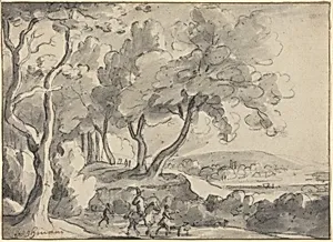 Horseman and Attendants at the Edge of a Wood