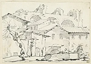 Houses on the North Side of the Forum with the Basilica of Maxentius Beyond