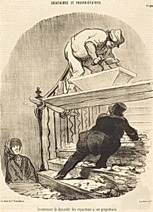 Inconvénient de demander des réparations... by Honoré Daumier