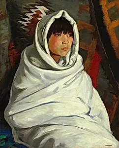 Indian Girl in White Blanket