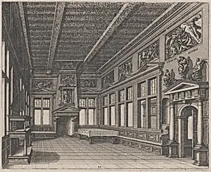 Interior with Buffet, Chimney, and Religious Paintings