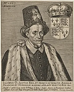 James VI, King of Scotland by Pieter de Jode I after Adrian Vanson