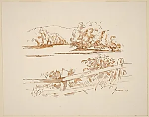 Lake and Fence with Mailbox