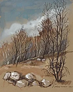 Landscape with Bare Trees