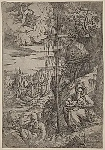 Landscape with the Rest on the Flight into Egypt by Sebastiano de Valentinis