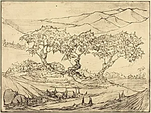 Landscape with Three Olive Trees