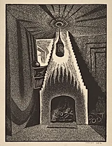 Lantern and Fireplace