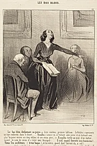 Le Bas-bleu déclamant sa pièce by Honoré Daumier
