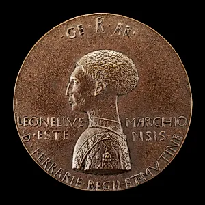 Leonello d'Este, 1407-1450, Marquess of Ferrara 1441 [obverse] by Pisanello