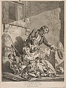 Les Fermiers brulés (A Burnt-Out Farmer, Begging with his Family)