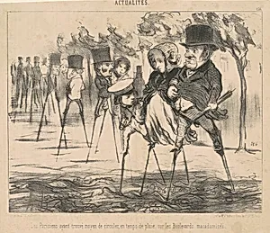 Les Parisiens ayant trouvé le moyen de circuler ... by Honoré Daumier