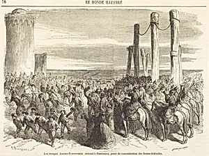 Les troupes Austro-Prussiennes entrant a Hambourg ... [top half]