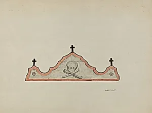 Lintel, over Cemetery Gateway