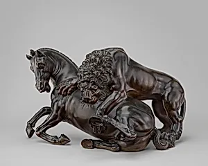 Lion Attacking a Stallion