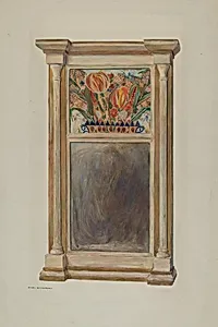 Looking Glass with Decorated Glass Panel