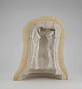 Lost-Wax Casting Display: mold, front half [second of ten steps]