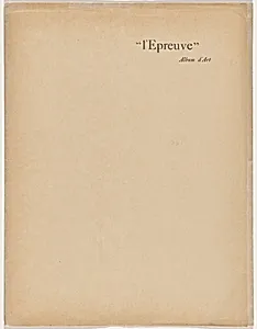 L'Épreuve (album 3, deluxe edition) by Maurice Dumont (artist and publisher) and Henri Fantin-Latour, Jacques-Emile Blanche, Félicien Rops, Jean-Louis Forain, Paul Edouard Crebassa, Gustave-Henri Jossot, Georges Daniel de Monfreid, Eugène Delâtre, after Paul Gauguin, and Paul-Cesar Helleu