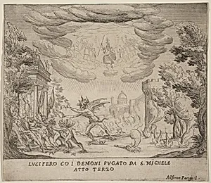 Lucifer and Demons Fleeing Saint Michael by Alfonso Parigi II