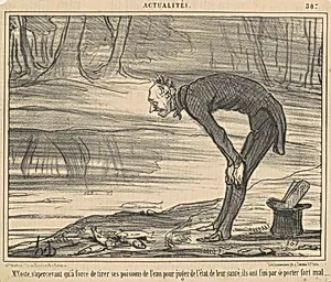 M. Coste, s'apercevant qu'a force de tirer by Honoré Daumier