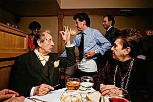 Maestro Vladimir Horowitz and Wife Wanda Horowitz Have Dinner at Sistina Prior to His Return to Moscow, New York City, New York