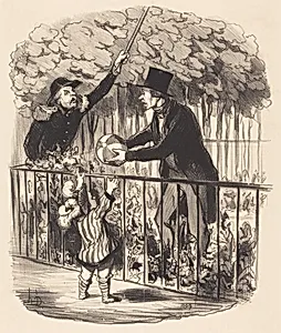Mais puisque j'vous dis que c'est son ballon... by Honoré Daumier