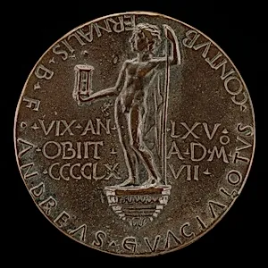 Male Figure Holding an Hourglass [reverse]