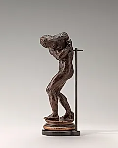Male Nude Standing in a Fearful Pose