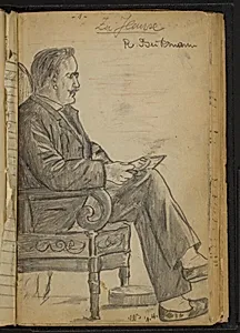 Man Reading in a Lounge Chair by Max Beckmann