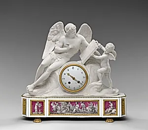 Mantel Clock with a Genius Honoring the Arts