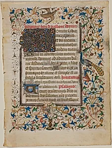 Manuscript Leaf from a Book of Hours (incip. Passionis)