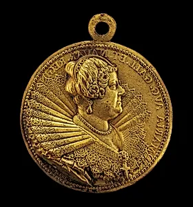 Marie de' Medici, 1573-1642, Wife of King Henri IV of France 1600 [obverse] by Guillaume Dupré
