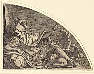 Mars Seated on Trophies