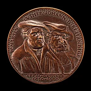 Martin Luther, 1483-1546, Theologian, and John the Steadfast, 1468-1532, Elector of Saxony 1525 [obverse]