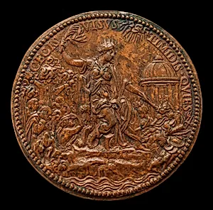Mary Tudor as Peace, Setting Fire to Arms [reverse]